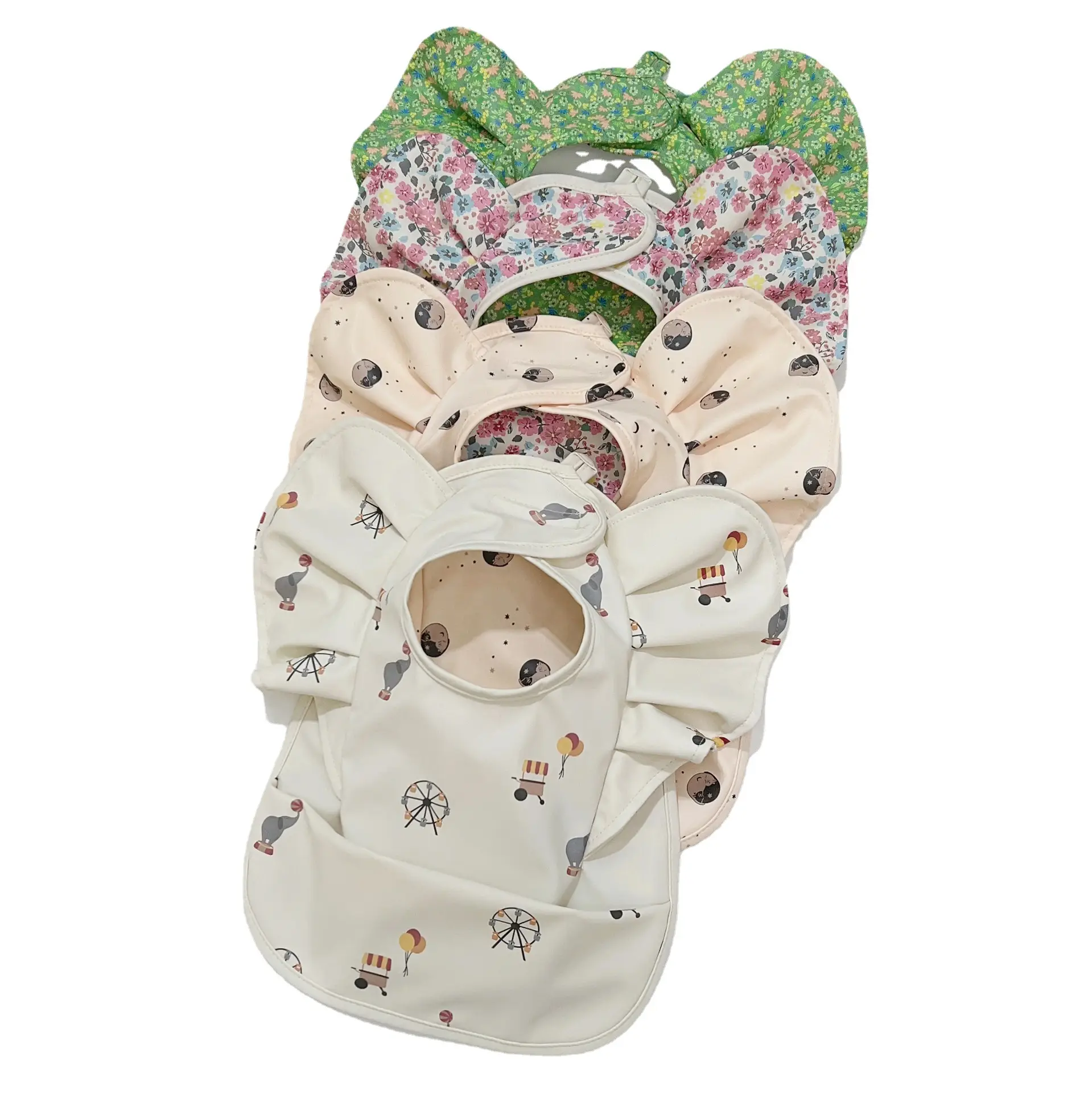 Baby Bibs with Saliva Pockets & Rice Pockets