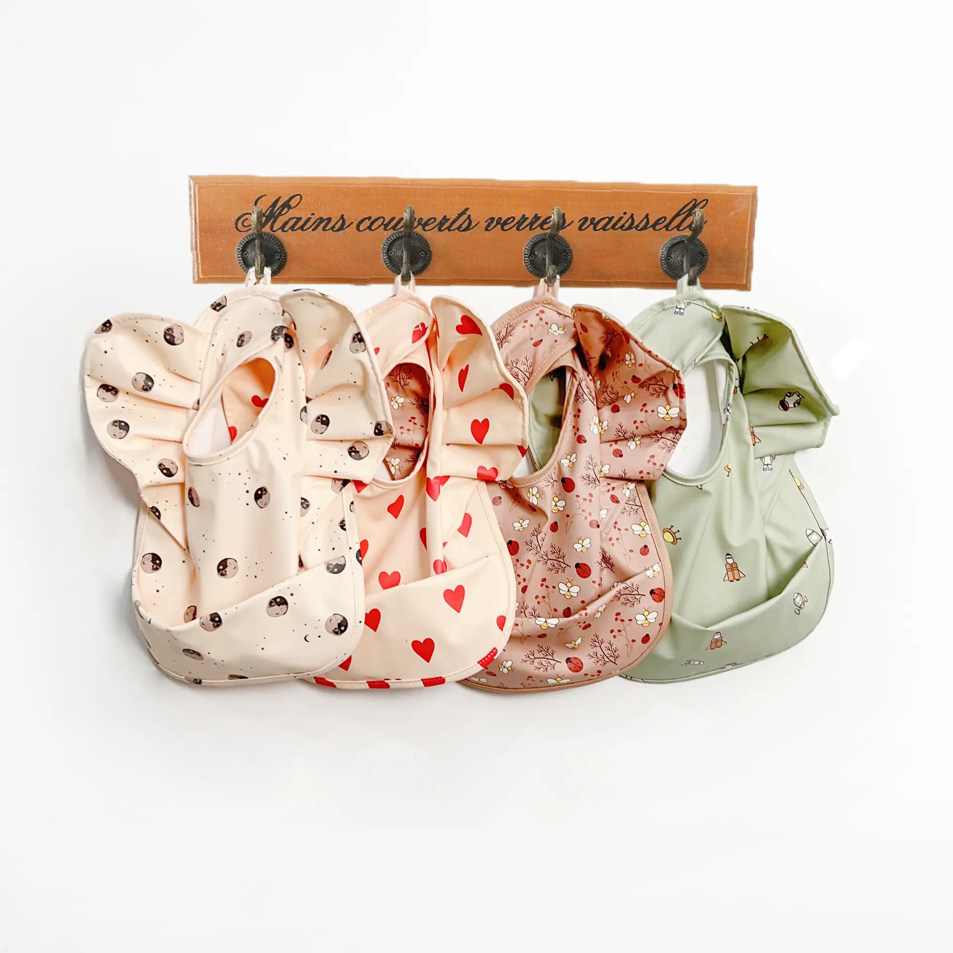 Baby Bibs with Saliva Pockets & Rice Pockets — feature 1