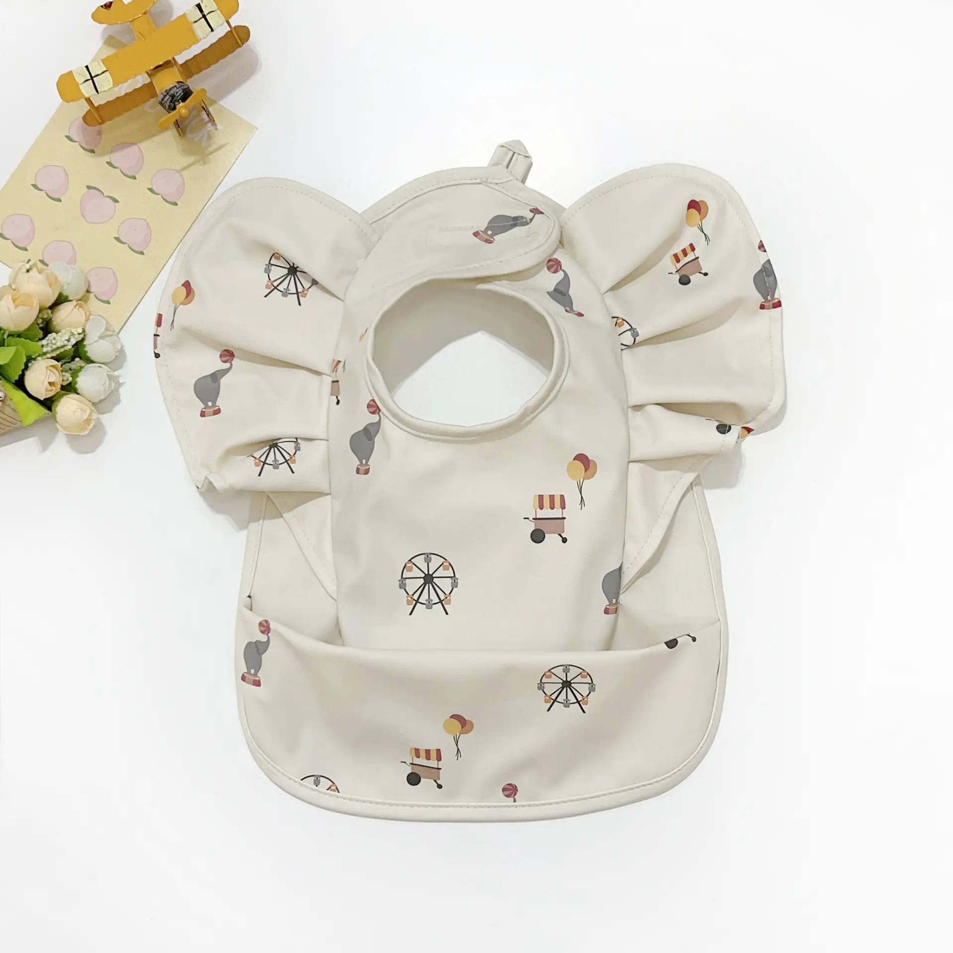 Baby Bibs with Saliva Pockets & Rice Pockets