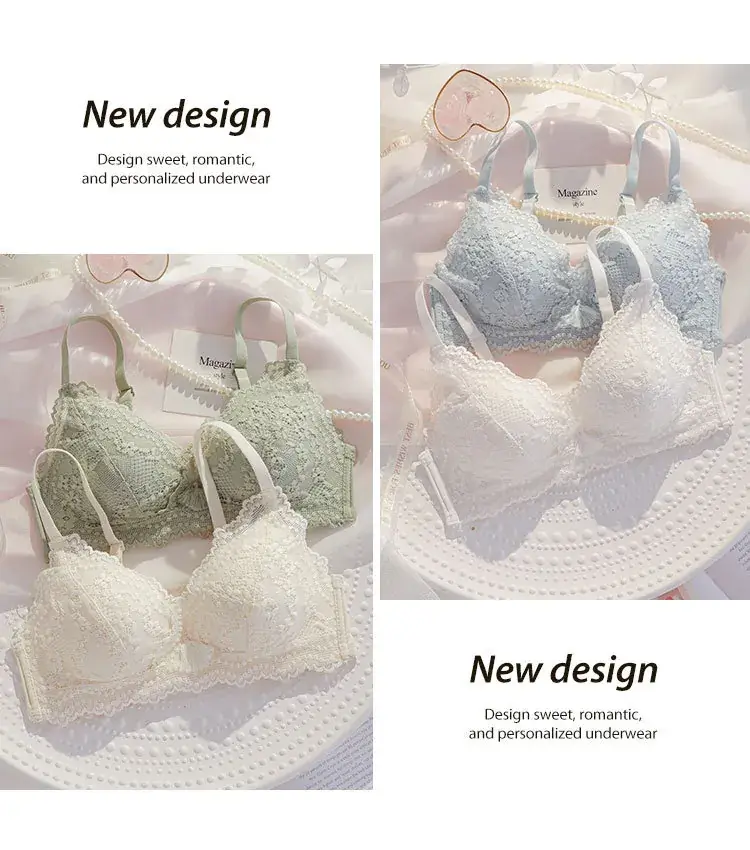 Lace Push Up Bra Red Small Chest 1.2cm — feature 18