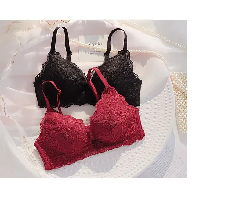 Lace Push Up Bra Red Small Chest 1.2cm — feature 19