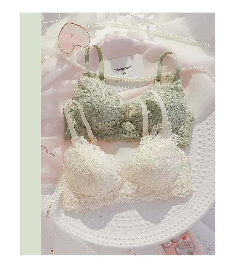 Lace Push Up Bra Red Small Chest 1.2cm — feature 23