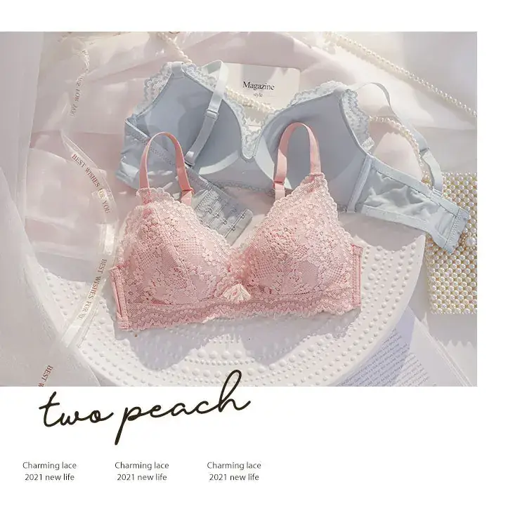 Lace Push Up Bra Red Small Chest 1.2cm — feature 24