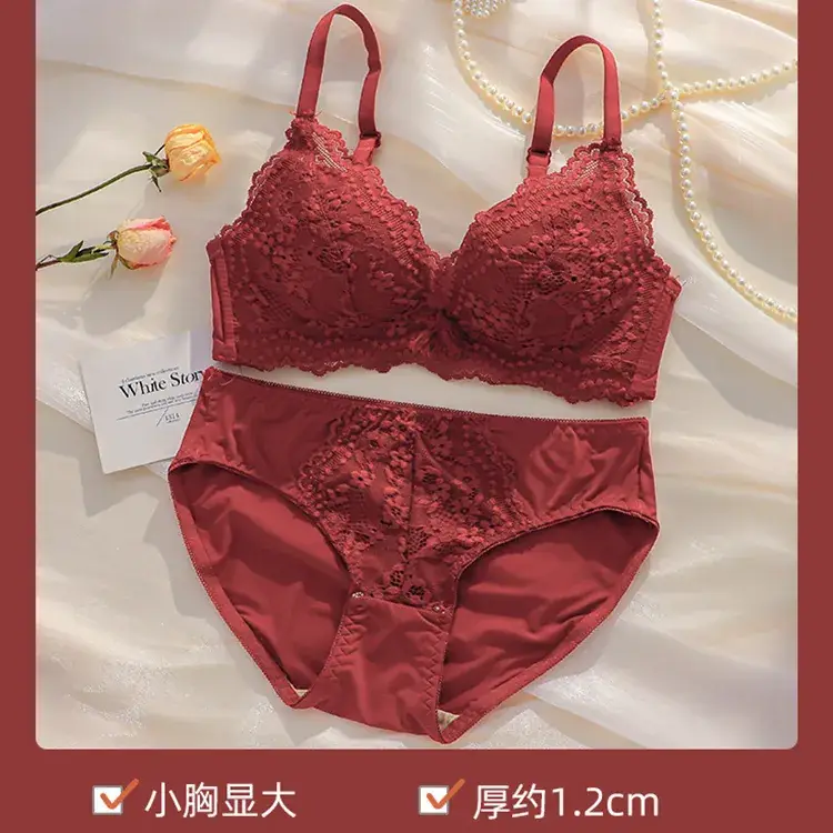 Lace Push Up Bra Red Small Chest 1.2cm - Image 11