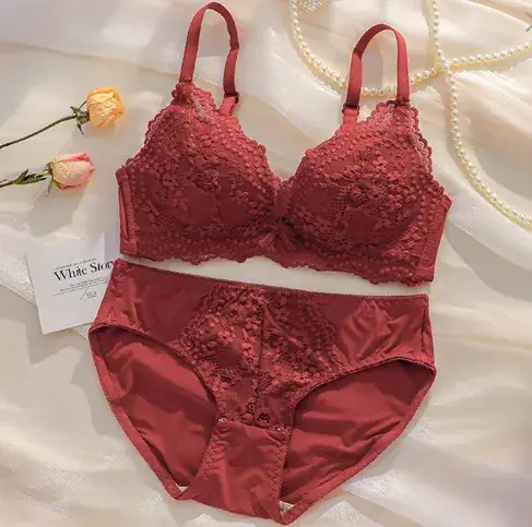 Lace Push Up Bra Red Small Chest 1.2cm - Image 2
