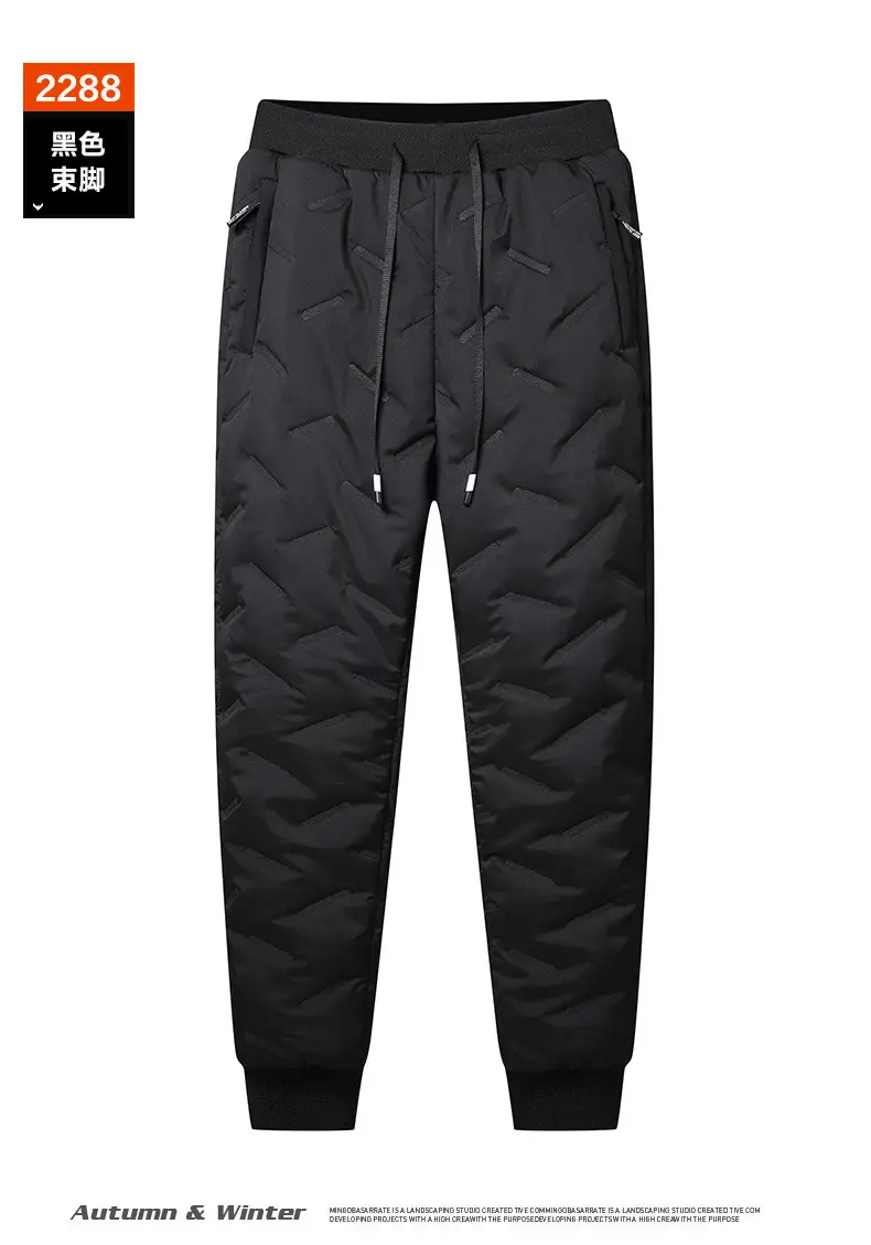 Men Velvet Leggings with Fleece Knee Patch Black — feature 10