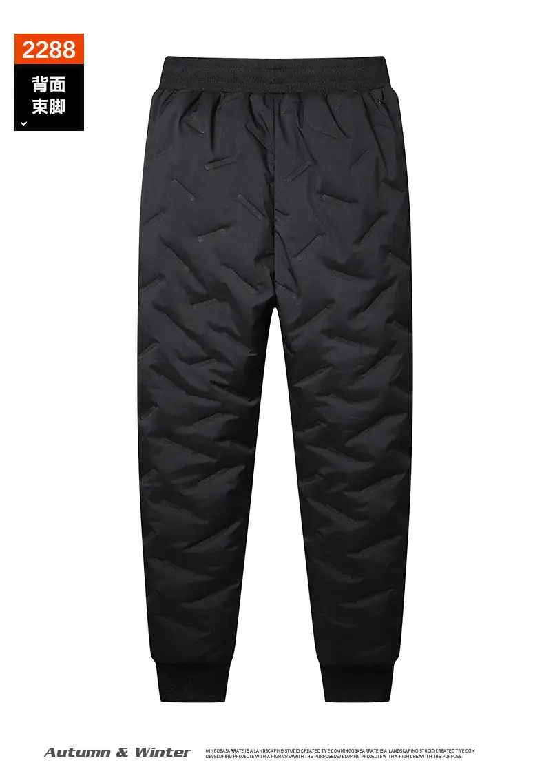 Men Velvet Leggings with Fleece Knee Patch Black — feature 11