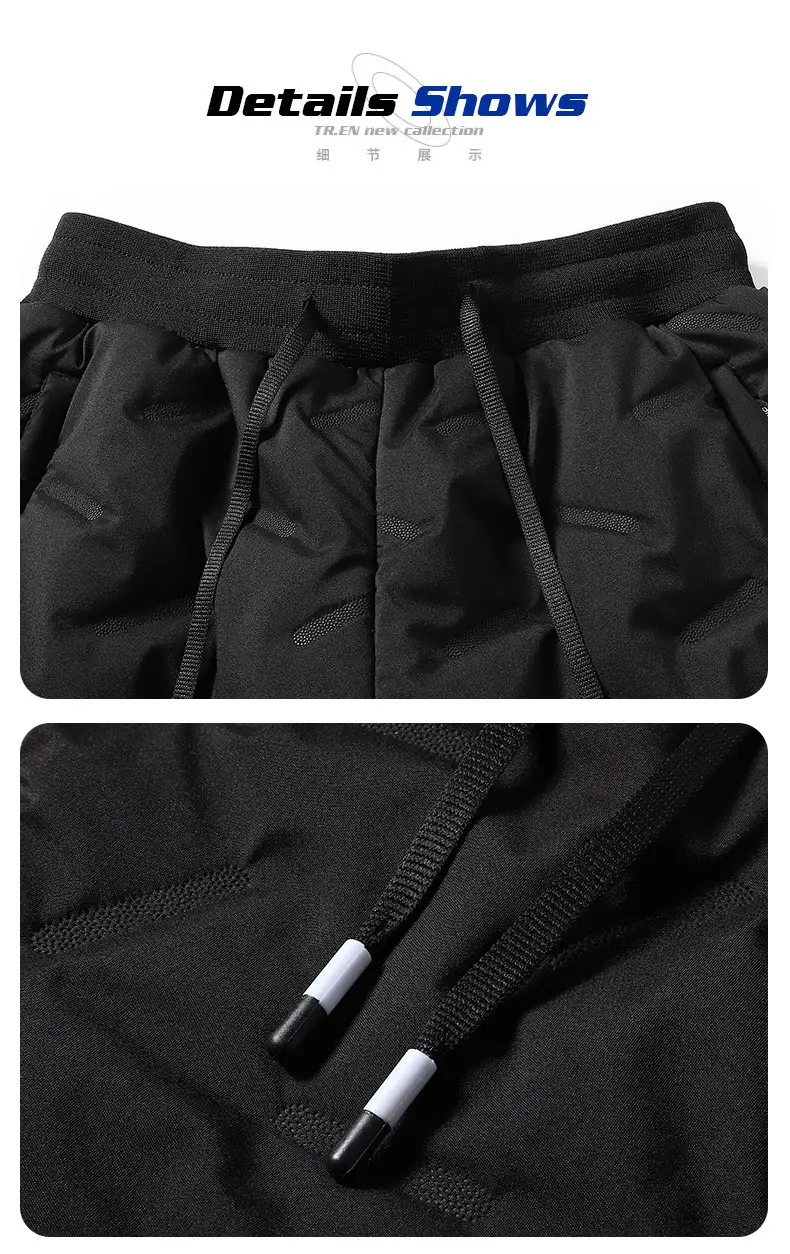 Men Velvet Leggings with Fleece Knee Patch Black — feature 15