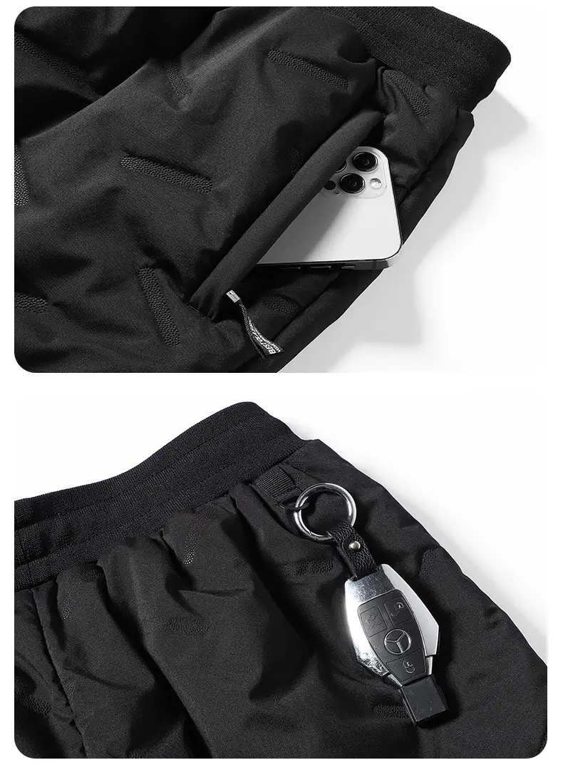 Men Velvet Leggings with Fleece Knee Patch Black — feature 16