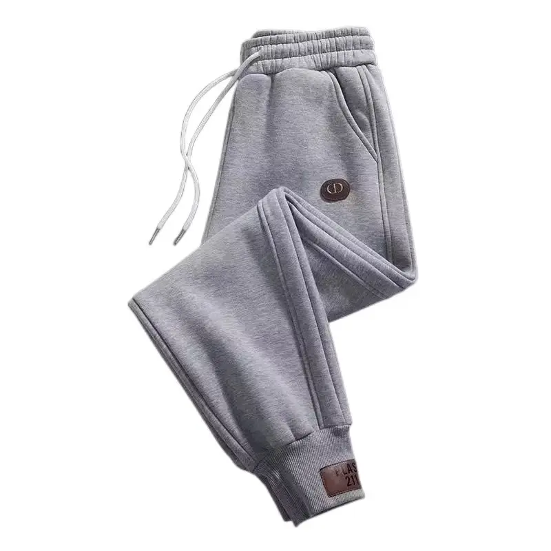 Men's Grey Sweatpants with Elastic Waist & Hood