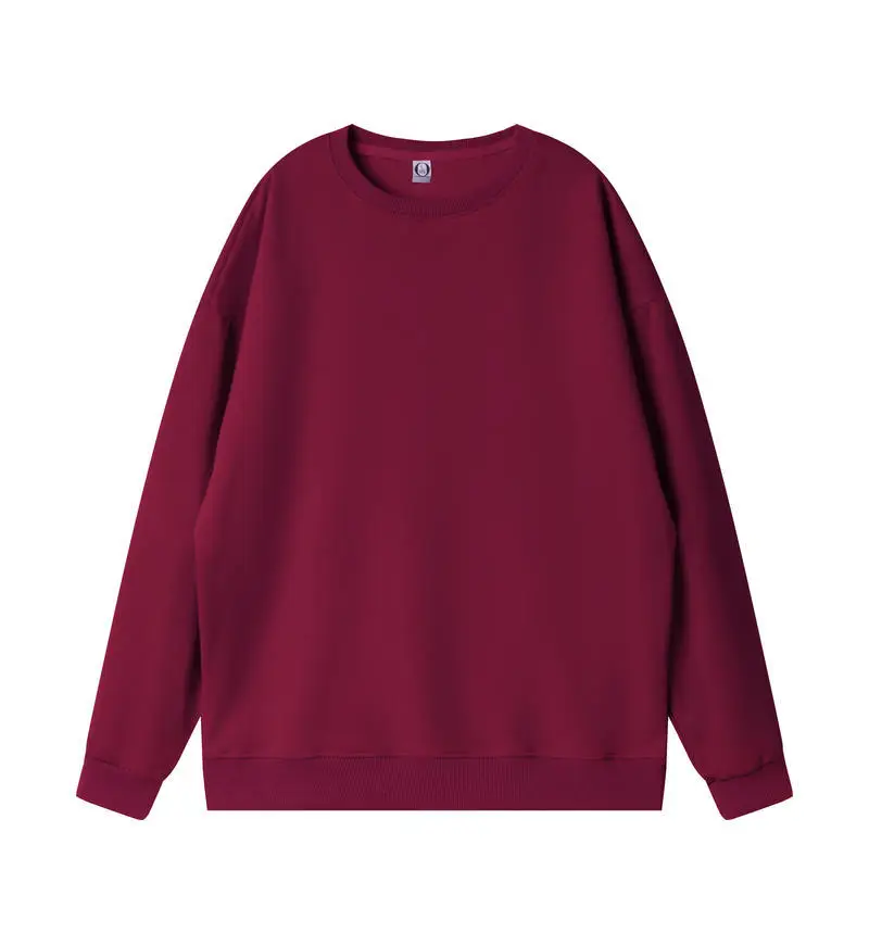 Red Round Neck Pullover Sweater 260g Cotton - Image 20