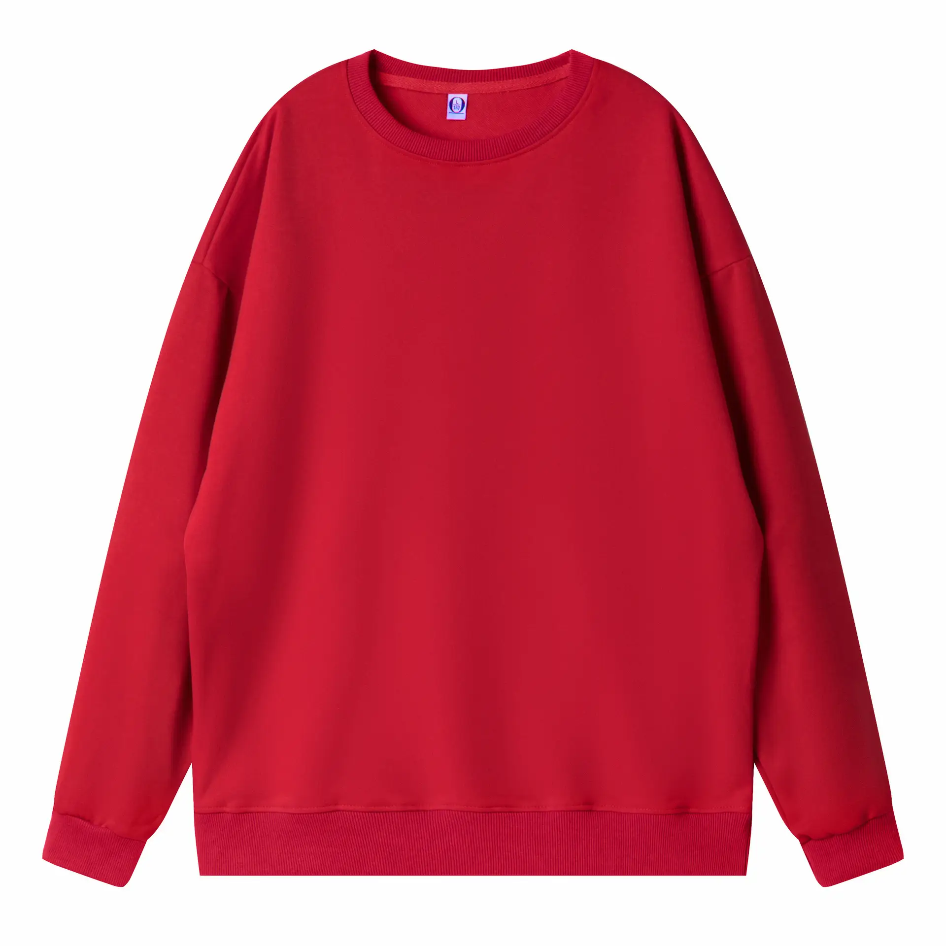 Red Round Neck Pullover Sweater 260g Cotton - Image 5