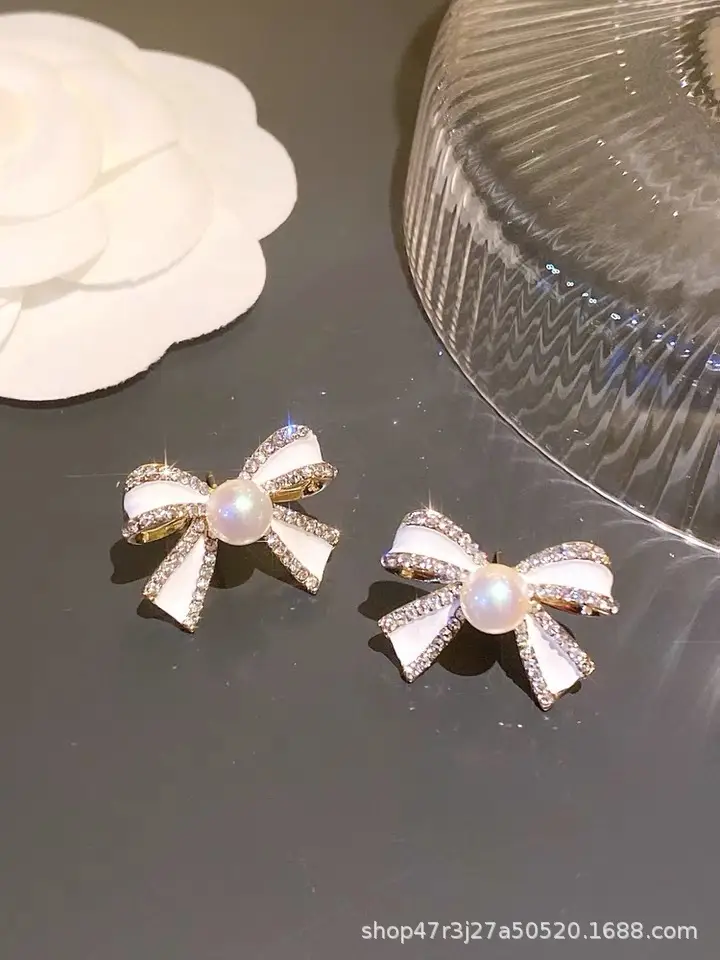 Natural Freshwater Pearl Bow Earrings 2022 - Image 3