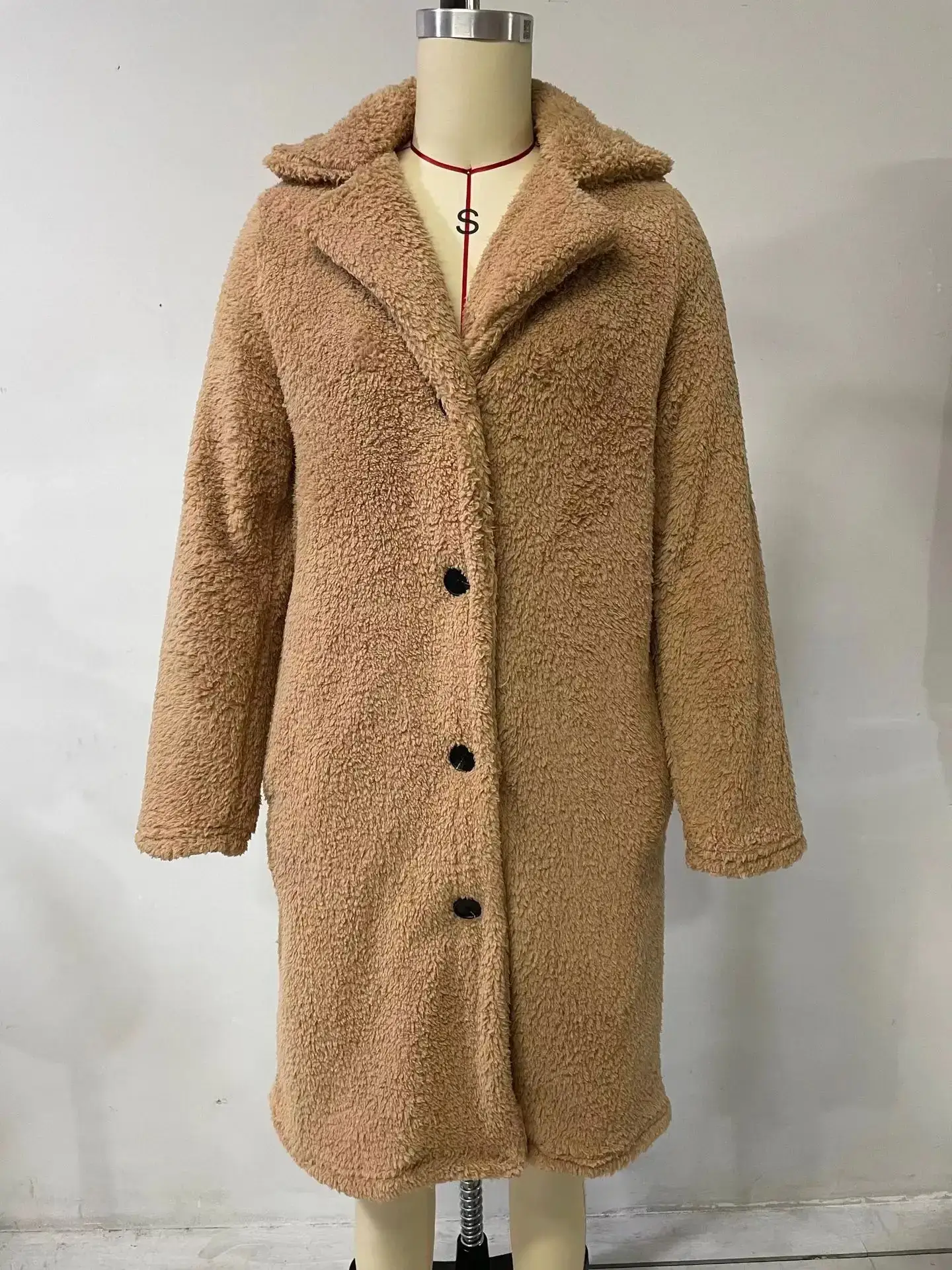 2024 Winter Wool Coat Brown Long Sleeve Regular Fit — feature 6