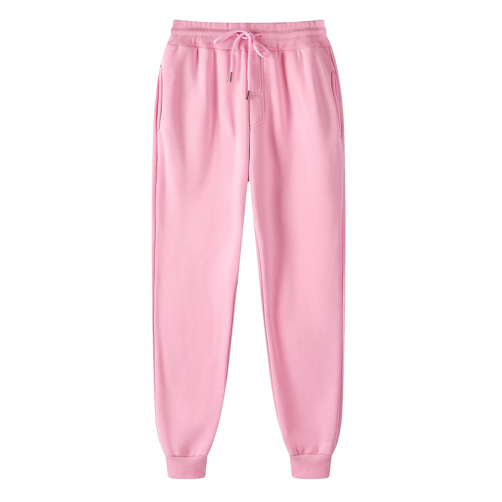 Blue Men's Solid Color Casual Sweatpants Mid Waist Long Trousers - Image 13