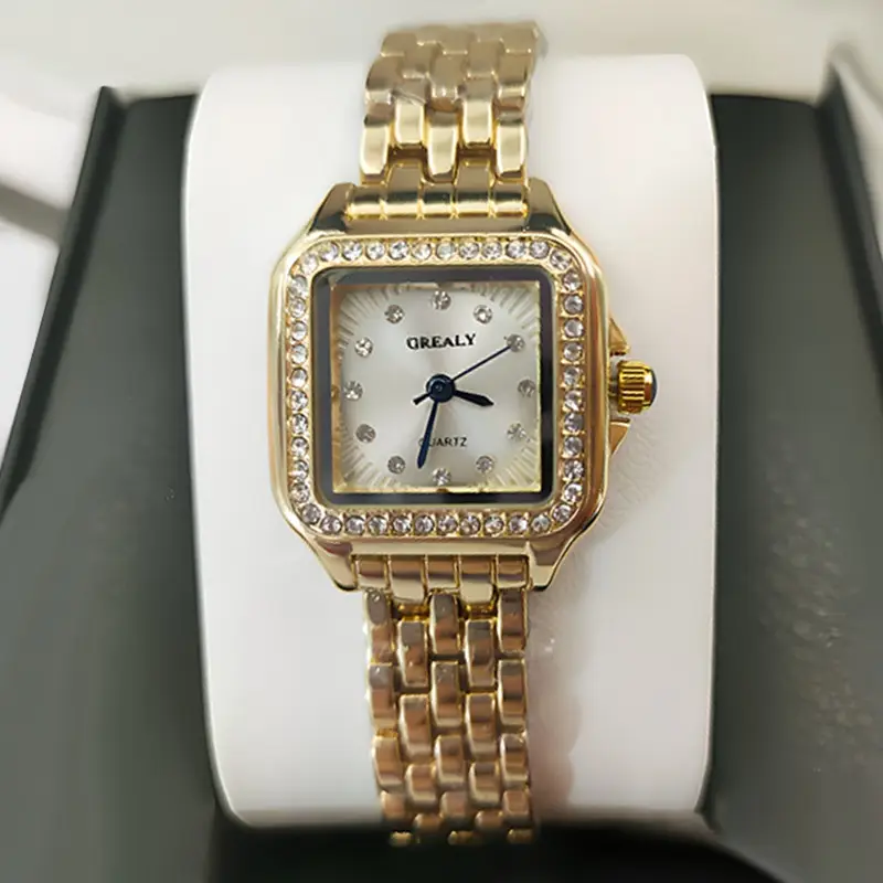 Women's Square Watch Stainless Steel Band Quartz Simple Roman Numerals - Image 7