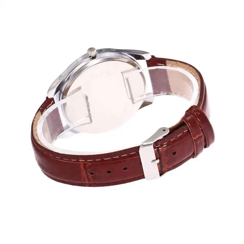 Men's Bamboo Strap Quartz Wristwatch with Clear Case - Image 7
