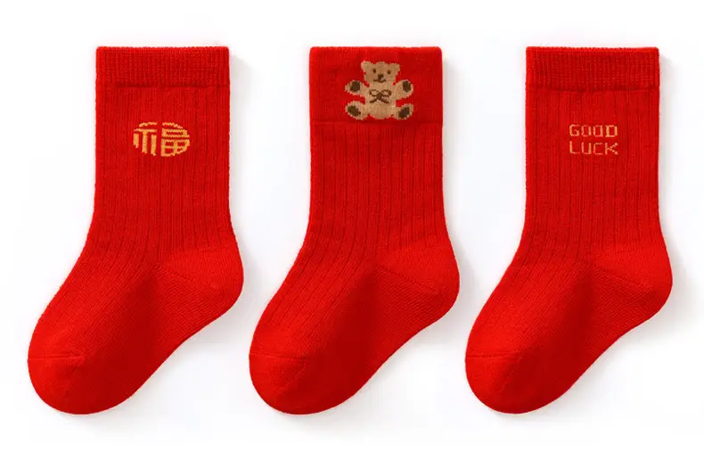 New Year Red Cotton Baby Socks for Boys Girls — feature 4