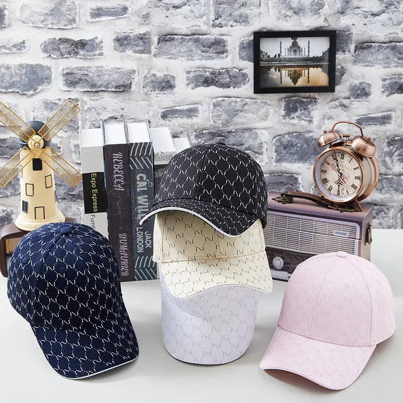 Women Printed Baseball Cap Black Large Brim Sun Hat - Image 8