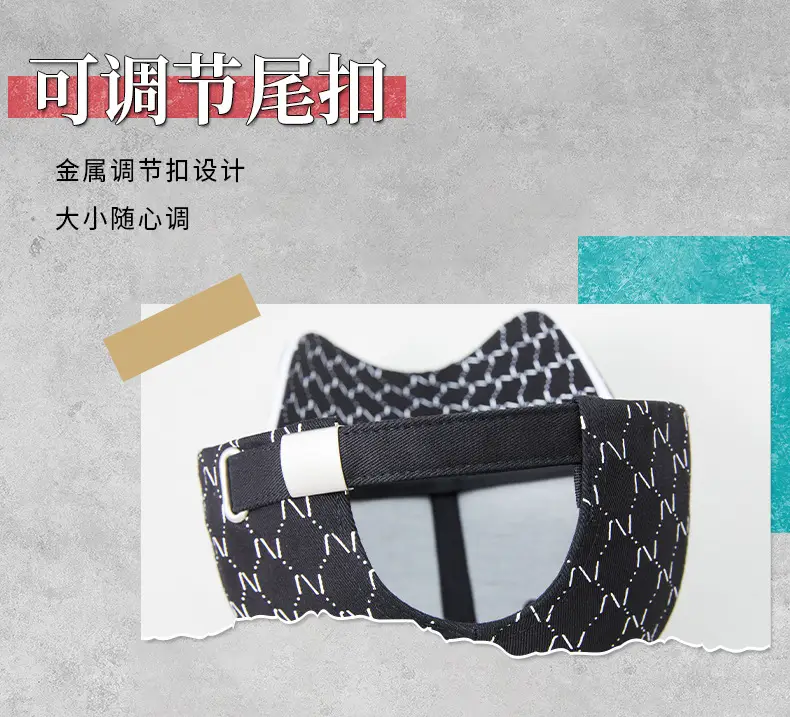 Women Printed Baseball Cap Black Large Brim Sun Hat — feature 12