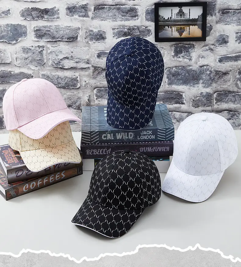 Women Printed Baseball Cap Black Large Brim Sun Hat — feature 14