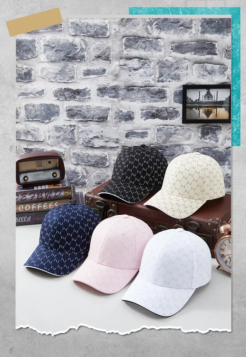 Women Printed Baseball Cap Black Large Brim Sun Hat — feature 7