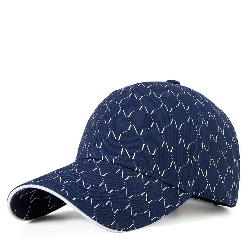 Women Printed Baseball Cap Black Large Brim Sun Hat - Image 4