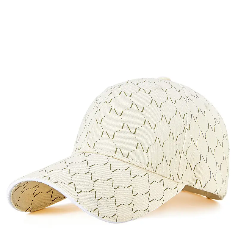 Women Printed Baseball Cap Black Large Brim Sun Hat - Image 5