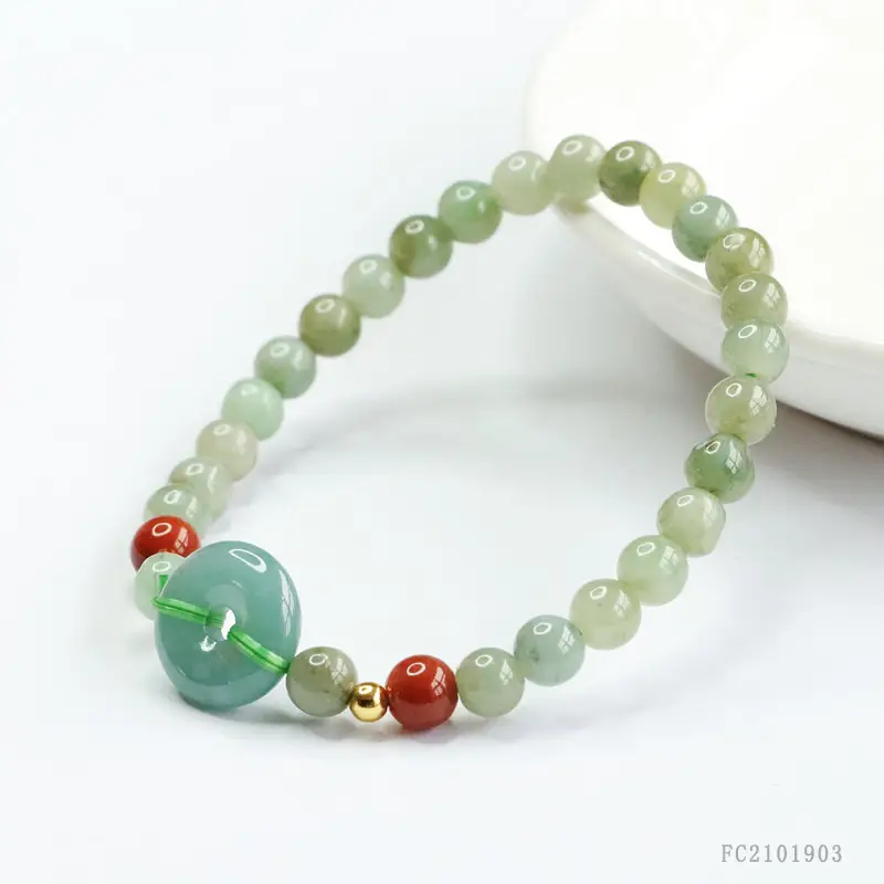 Guan Yu Natural Jade Bracelet Blue Horizontal Peace Buckle — feature 10