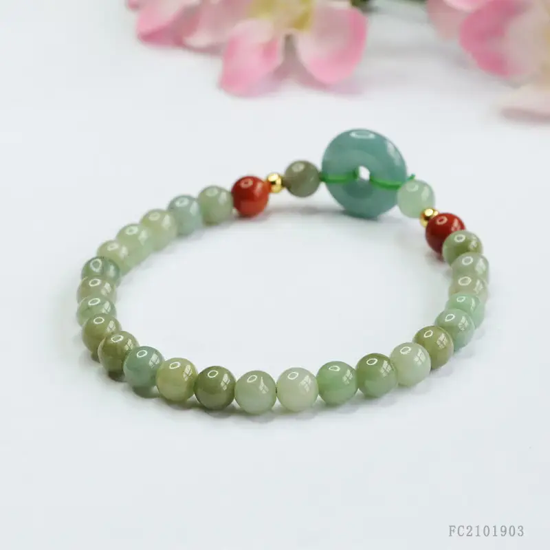 Guan Yu Natural Jade Bracelet Blue Horizontal Peace Buckle — feature 7
