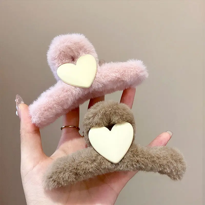 South Korea Love Plush Hairpin for Girls Back of Head Grasping Clip - Image 7