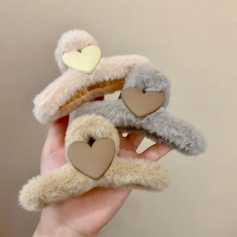 South Korea Love Plush Hairpin for Girls Back of Head Grasping Clip - Image 10