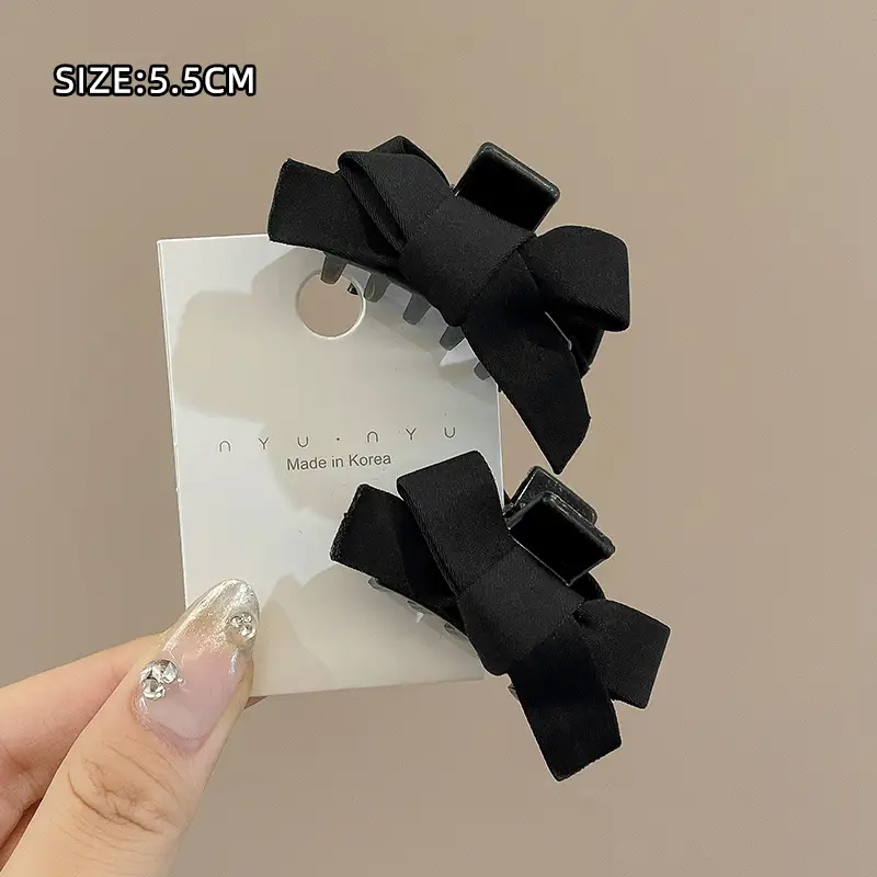 Black Beaded Hairpin for Women with Low Ponytail Back