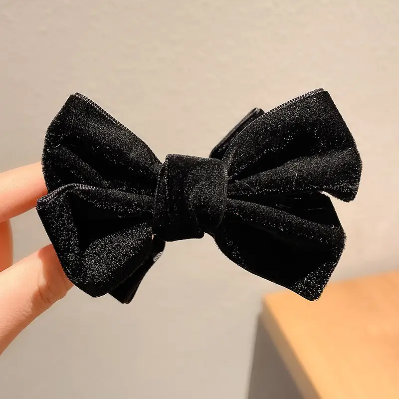 Black Beaded Hairpin for Women with Low Ponytail Back