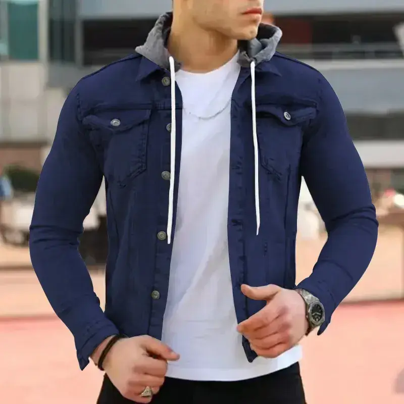 Men's Hooded Jacket Multi-Pocket Light Panel Work 2022 - Image 9