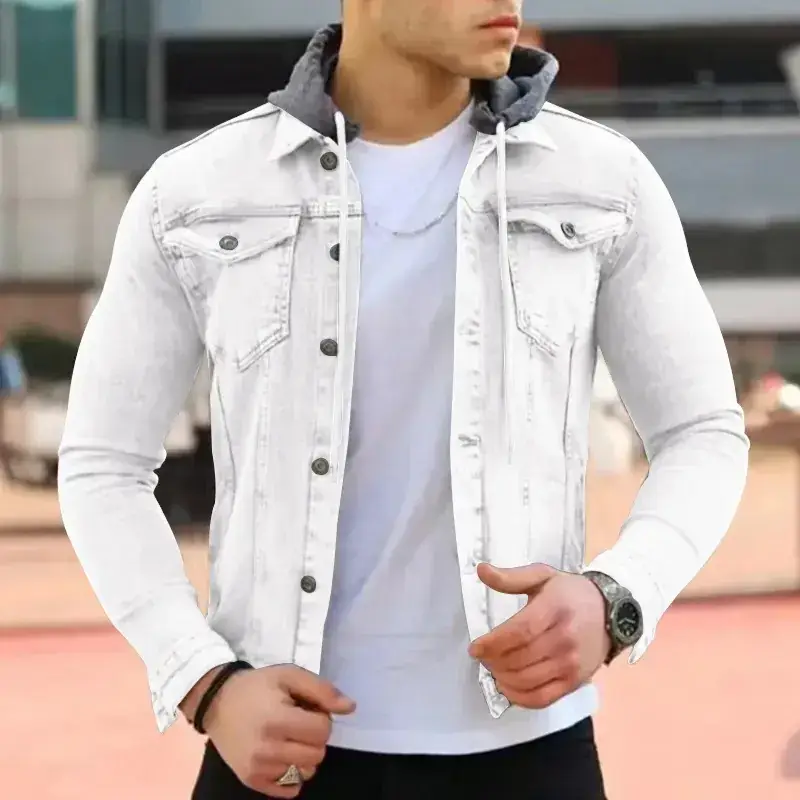 Men's Hooded Jacket Multi-Pocket Light Panel Work 2022 - Image 10