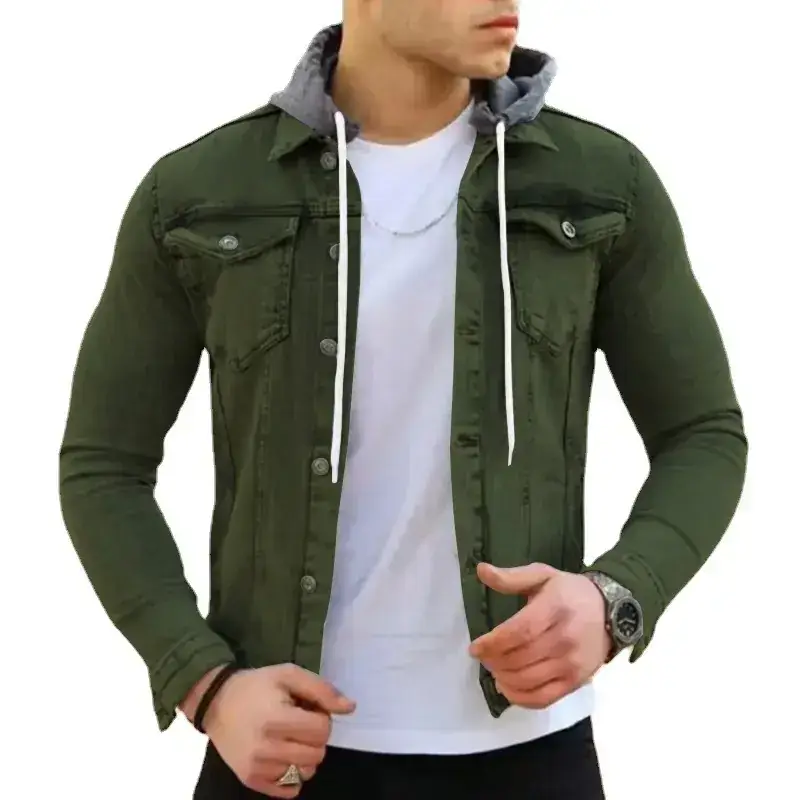 Men's Hooded Jacket Multi-Pocket Light Panel Work 2022 - Image 11