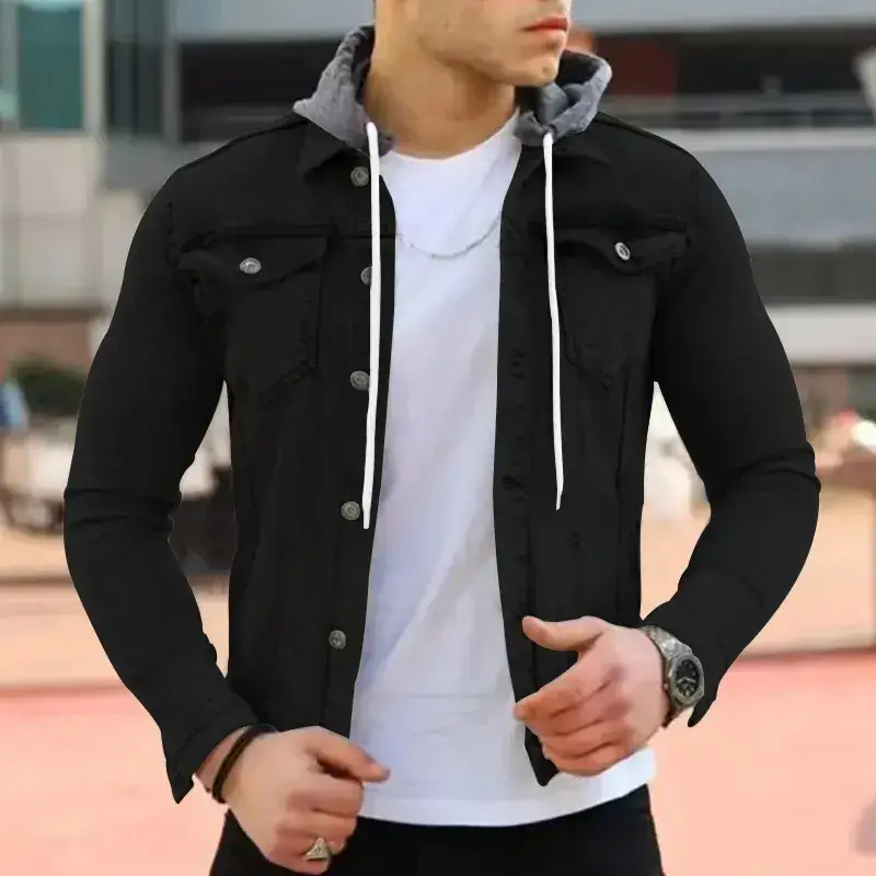 Men's Hooded Jacket Multi-Pocket Light Panel Work 2022 - Image 3