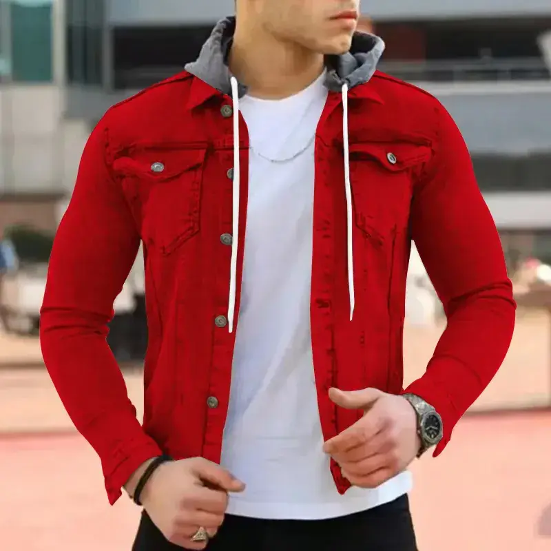 Men's Hooded Jacket Multi-Pocket Light Panel Work 2022 - Image 4