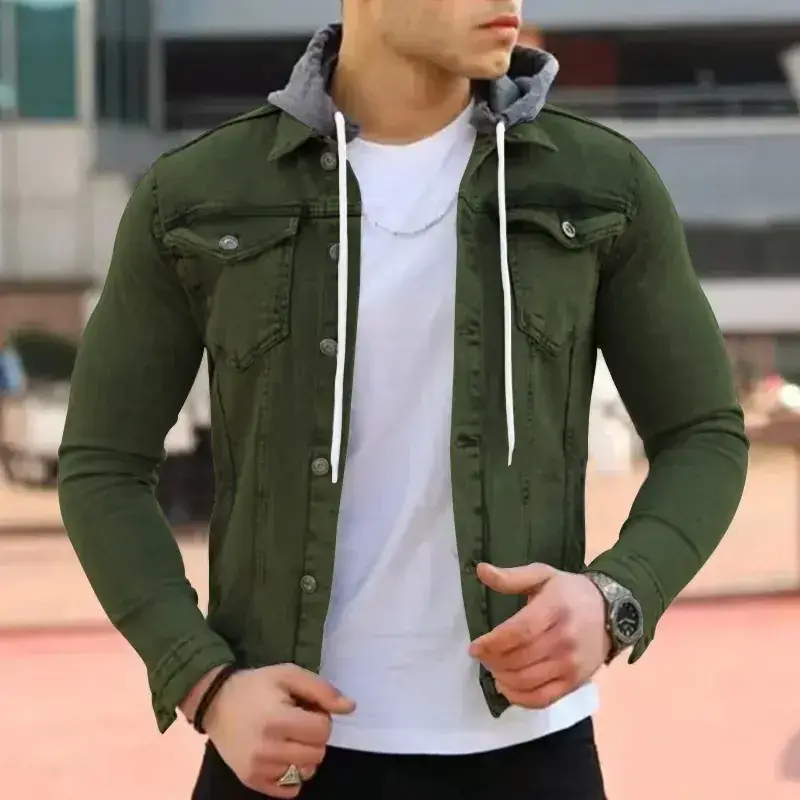 Men's Hooded Jacket Multi-Pocket Light Panel Work 2022 - Image 5