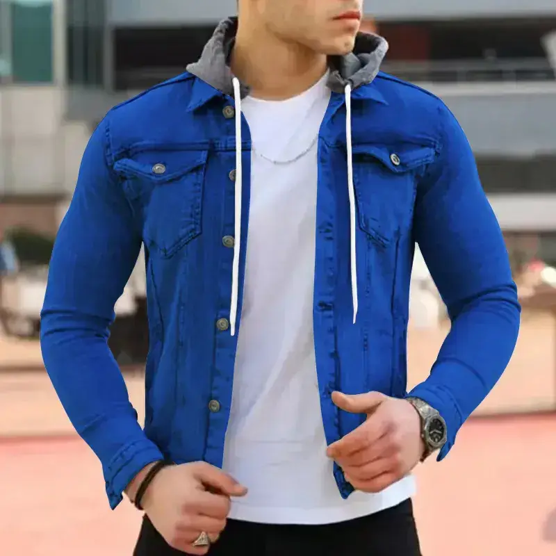 Men's Hooded Jacket Multi-Pocket Light Panel Work 2022 - Image 6