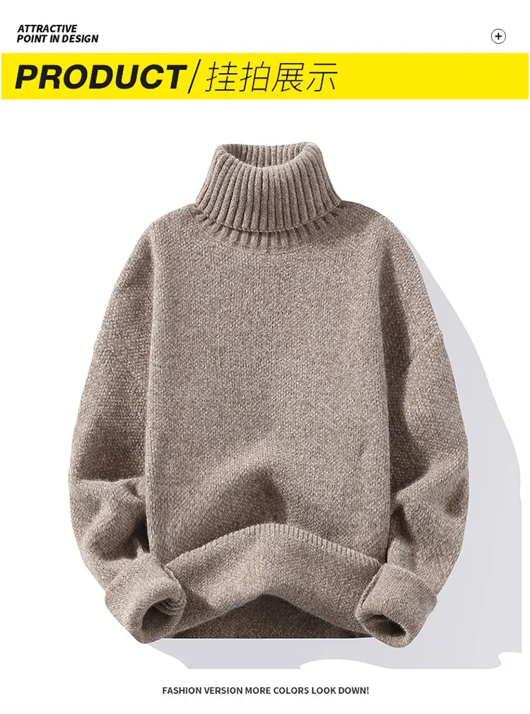 Men's 2022 High Collar Golden Mink Sweater — feature 10
