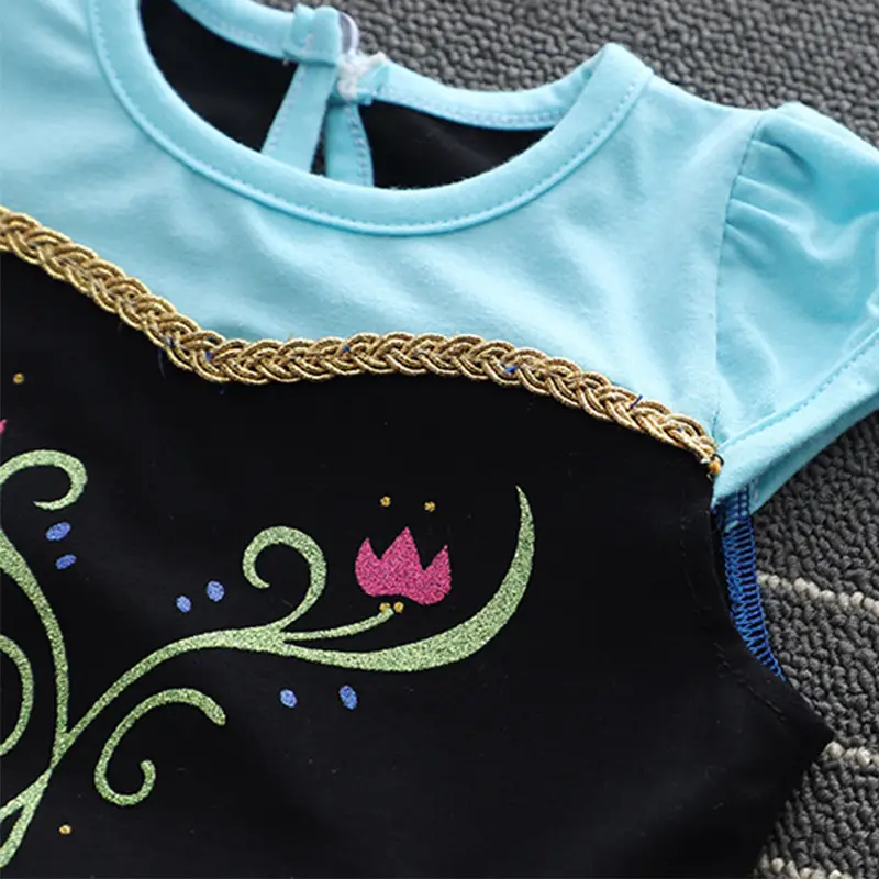 Princess Style Blue Black Skirted Dress for Baby - Image 4