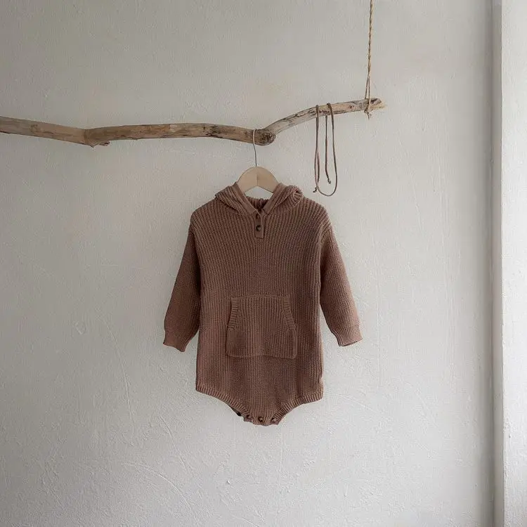2026 Baby Hooded Romper Knitted Sweater Unisex - Image 5