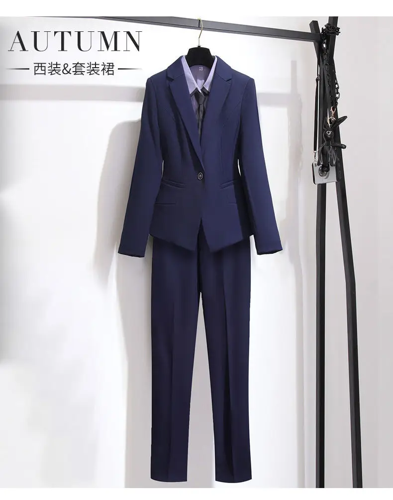 Women's Navy Blue Professional Vest Suit Small — feature 1