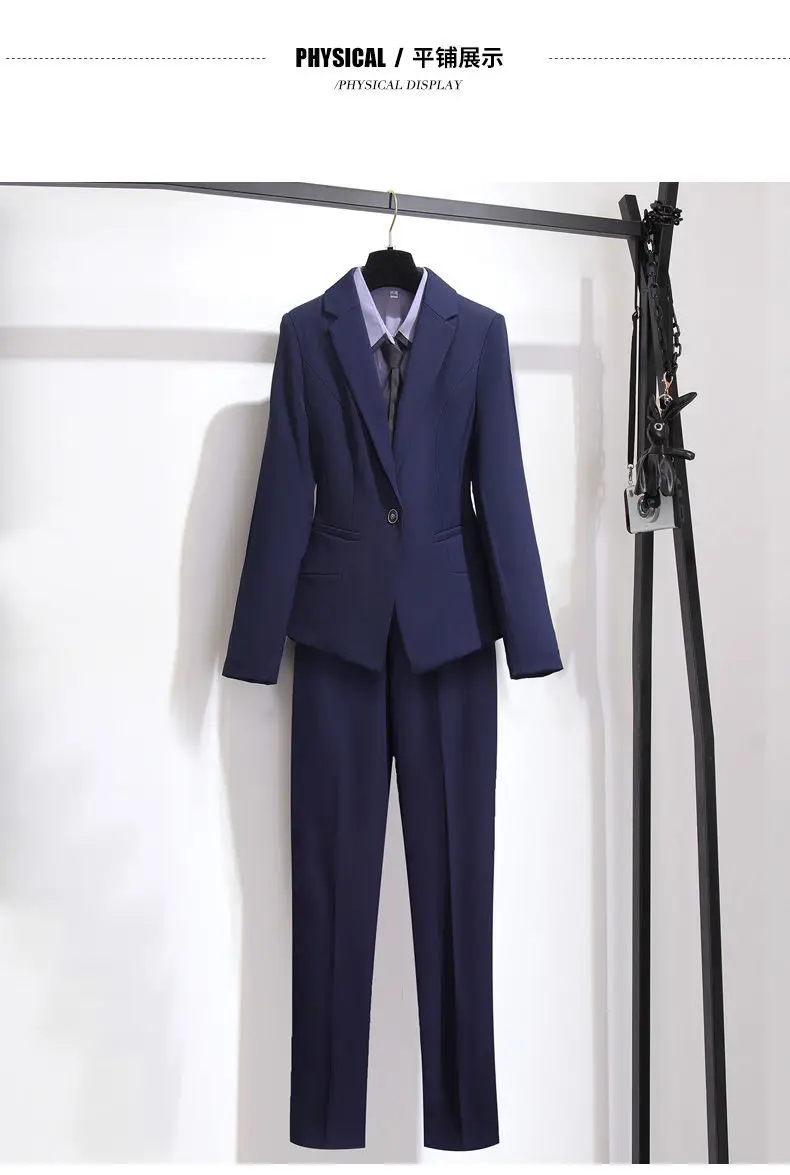 Women's Navy Blue Professional Vest Suit Small — feature 12