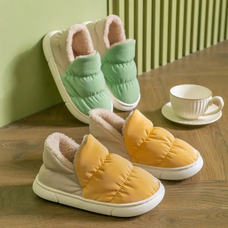 Cotton-padded slippers women's indoor home waterproof non-slip fleece-lined thick warm couple household cotton-padded shoes factory wholesale - Image 5