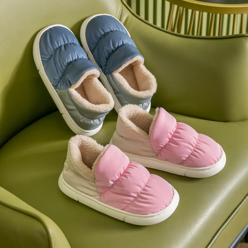Cotton-padded slippers women's indoor home waterproof non-slip fleece-lined thick warm couple household cotton-padded shoes factory wholesale - Image 6