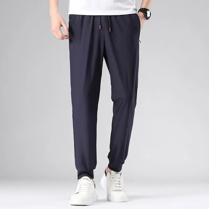 Men Ice Silk Toe Pants Black Sports Casual Wholesale