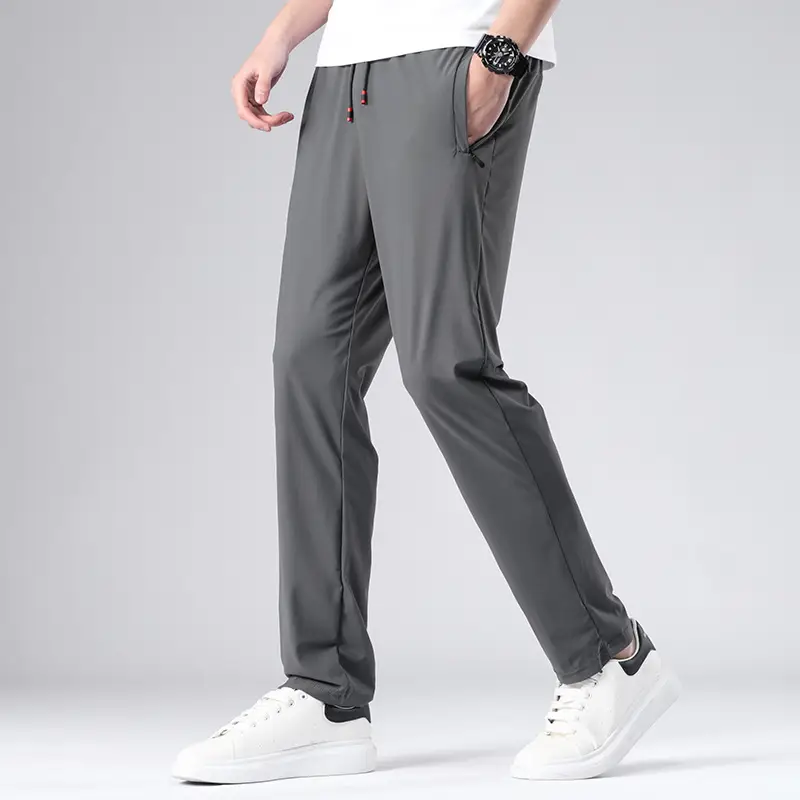 Men Ice Silk Toe Pants Black Sports Casual Wholesale